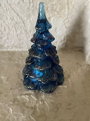 Buy 6” FENTON COBALT BLUE IRIDESCENT CARNIVAL GLASS CHRISTMAS TREE/ Brand New • 109.10£