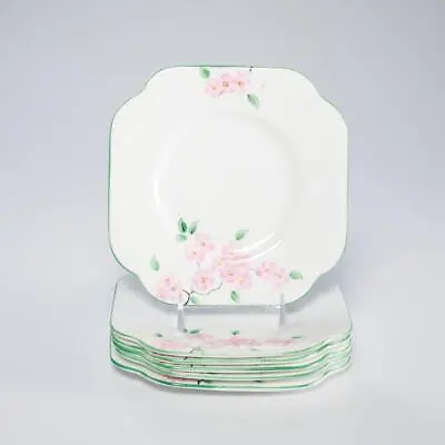 Buy 6 Colclough Royal Vale Hand Painted Pink Green White Floral Blossom Plates 6  • 56.79£