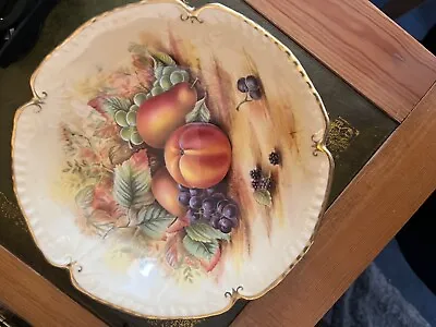 Buy Aynsley Orchard Gold Still Life Fruit Pattern Large Centrepiece Bowl • 5£