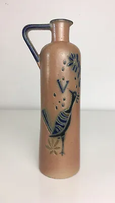 Buy Portugal Vintage Stoneware Bottle Vase Art Pottery Burno Cobalt Bird • 16.58£