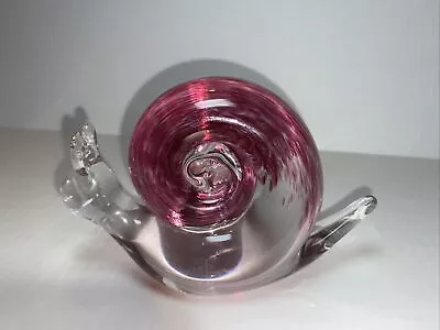 Buy Wedgwood Art Glass Snail Paperweight. England. Red Swirl. Marked On Bottom • 28.45£