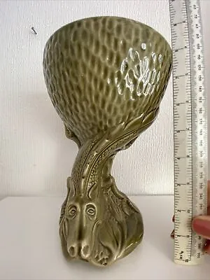 Buy Tall Vintage Pottery Green Dragon Vase Pot Unmarked AMAZING STUNNING • 30£