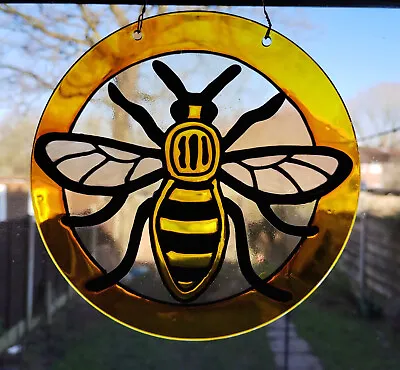 Buy Bee (The Manchester Bee) Stained Glass Art Individually Hand Painted Suncatcher • 7.95£