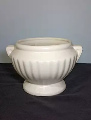 Buy Vintage American Bisque Art Pottery Classic Matte White 2 Handle Floral Planter • 33.16£