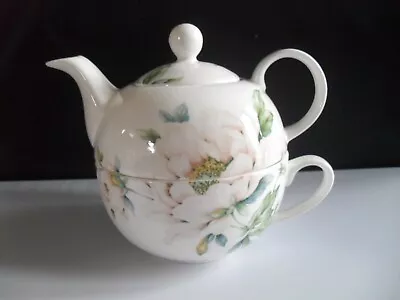 Buy Laura Ashley Teapot & Cup Set For One Fine Bone China Floral Pale Pink  M4 • 6.99£