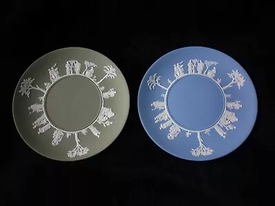 Buy Wedgwood Green & Blue Jasperware Large Plates In Perfect Condition • 19.99£