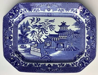 Buy Vintage Burleigh Ware Platter Blue Willow Pattern England 1930s-13 1/2” X 10 1/4 • 7£