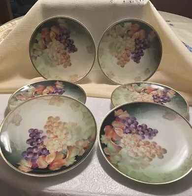 Buy Thomas Bavaria Hand Painted Plates- Grapes. Set Of 6. 8.5” -Chip On 1 Plate Edge • 72.98£