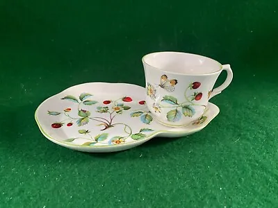 Buy James Kent Old Foley Strawberry & Butterfly ~ Tennis Set / Tea Cup & Oval Saucer • 14.95£