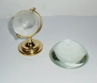 Buy Etched World Globe On Stand And Magnifying Dome Glass Paperweights • 10.75£