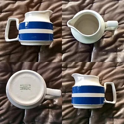 Buy Staffordshire Pottery Jug Chef Ware Vintage Blue White Stripe Made In England • 26£