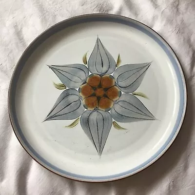 Buy DENBY POTTERY CHARGER Serving PLATE CHATSWORTH DENBY Pale Blue Flower Brown 12’’ • 15£