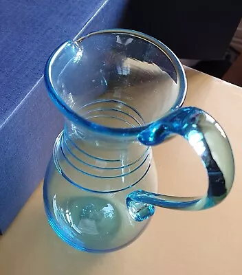 Buy Hand Blown Bath Aqua Glass Turquoise Jug With Cert Of Authenticity • 40£