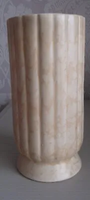 Buy Vintage 1930's ARTHUR WOODS Tall Marbled & Ribbed Vase - Beige 7.1/2 Inches • 9.99£