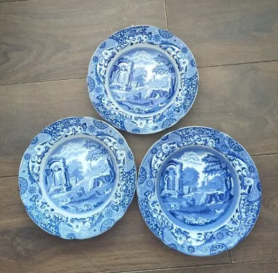Buy Set Of 3x Vintage Copeland Spode's Italian 9  Soup Pasta Bowls Blue VGC • 24.99£