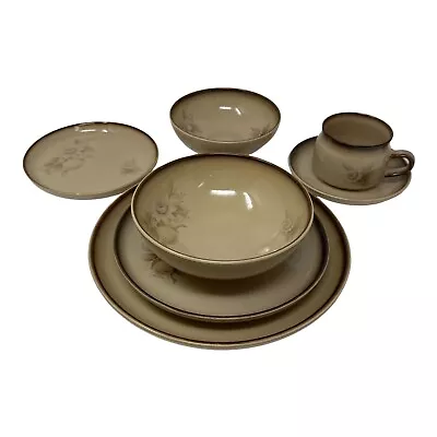 Buy Memories Denby 7 Pc Set Place Setting Plate Bowl Flat Cup Saucer Vintage England • 95.31£