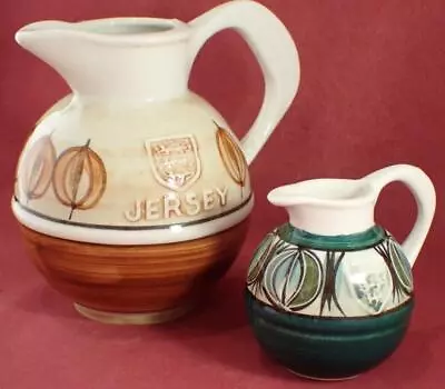 Buy ** Two ** Retro Jersey Pottery Jugs Jersey Coat Of Arms  ❀❀ڿڰۣ❀❀ ❀❀ڿڰۣ❀❀ • 9.99£