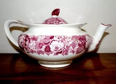 Buy Enoch Woods English Scenery Woods Ware Antique Red Floral Teapot • 43.22£