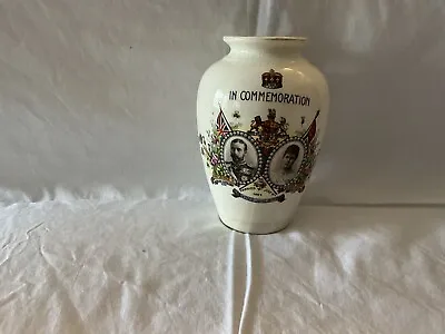 Buy Antique Devon Ware Porcelain Vase Commemorating The CoronationOf King George 5th • 8.50£