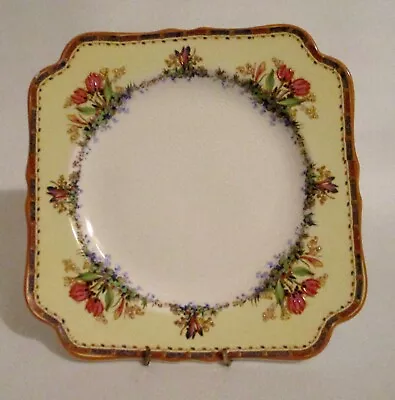 Buy Antique A. G. Richardson & Co CROWN DUCAL WARE Square Dinner Plate TULIP • 23.01£
