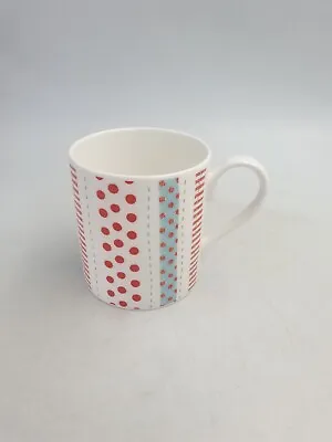 Buy Laura Ashley Fine Bone China Tea Coffee Mug Red Polka Dots Stripes Ribbons 2011 • 10.99£