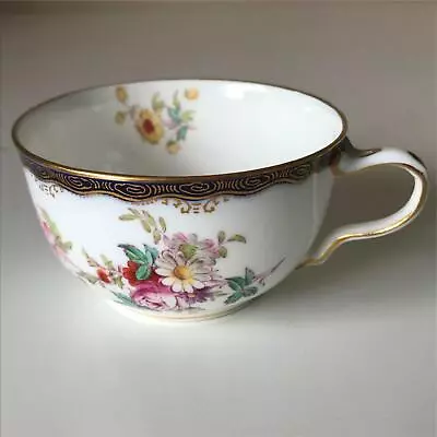 Buy Antique Wedgwood China Cup Blue/gold Rim With Floral Sprays Inside Ornate Handle • 15£