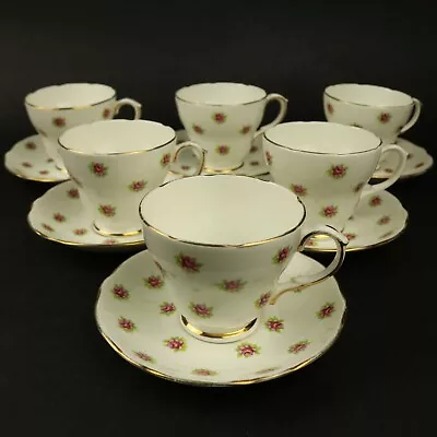 Buy Duchess Melody Rosebud Chintz 6 Cups & Saucers Tea Set Vintage • 22.50£