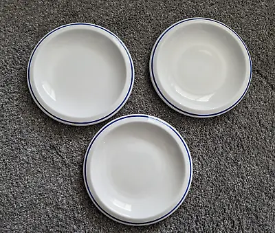 Buy Churchill Jamie Oliver KEEPING IT SIMPLE Set 3 Salad Plates 8.5  White Blue Band • 11.56£