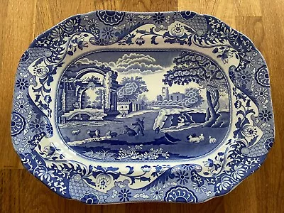 Buy Spode Italian Blue Rectangular Serving / Meat Plate Platter 12.5  X 9.5  • 15£