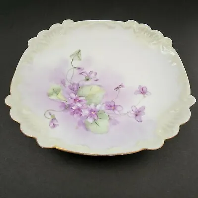 Buy Elite SM Limoges Scalloped Gold Trim Hand Painted Purple Floral 7  Plate  • 36.67£