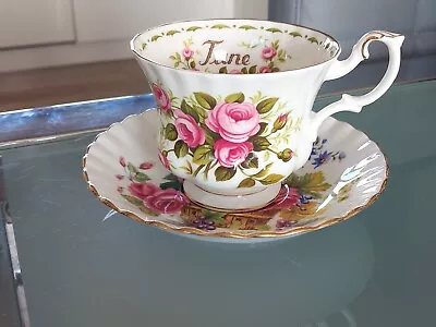 Buy Royal Albert Flower Of The Month June Roses Teacup & Saucer.Some Damage • 9.99£
