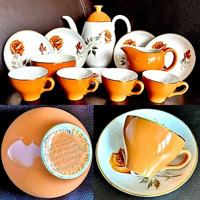 Buy Rare Vintage Swinnertons Pottery “Moonglo  Nestor Vellum Demitasse Coffee Set • 375£