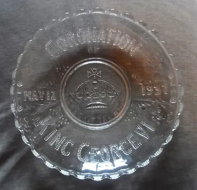 Buy King George VI May 1937 Coronation Original Clear Pressed Glass Dish Plate Bowl • 17.50£