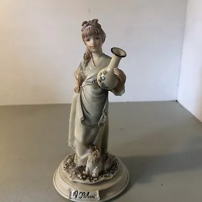 Buy Vintage Capodimonte By A. BELCARI - DEAR 1987, Lady With Urn • 8£