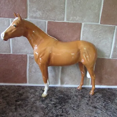 Buy BESWICK  HORSE PALOMINO STALLION BRAIDED MANE 20.3 Cms GLOSS • 80£