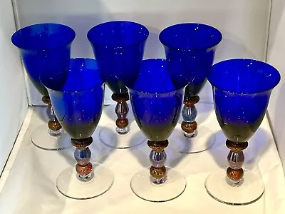 Buy Mikasa Estate Slate Blue Water Goblets Set Of 6. - Cobalt Blue • 198.91£