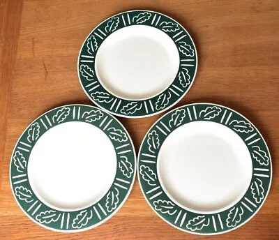 Buy Hornsea Pottery Forest Green Oak Leaf Lunch Plates X 3 • 6£