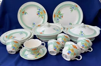 Buy Bishop Dinner Set Art Deco Bundle Hand Painted Plates Cups Tureens 1930s • 19.99£