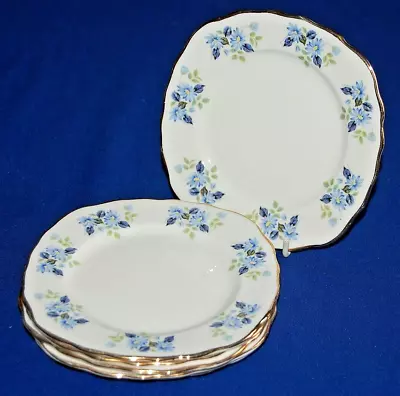 Buy Royal Vale Set 6 Blue Floral Side Plates 15.5cms Width, • 8.99£
