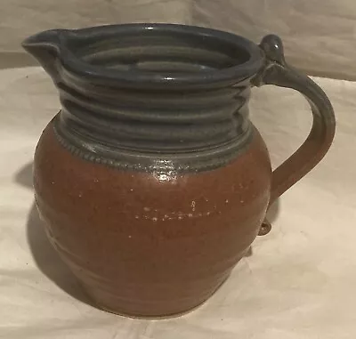 Buy St Agnes Pottery Jug In Brown Blue Very Rustic Style Art Pottery 5 Ins Tall • 17.99£