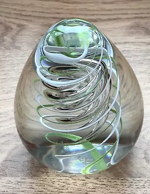 Buy Beautiful Glass Wedgwood Paperweight - Green/white Swirls - Perfect • 1.99£