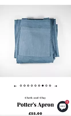 Buy Cloth And Clay Potters Apron Blue Denim Linen Pottery • 28£