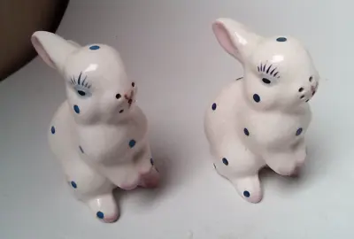 Buy Plichta  Pottery Torquay Devon   Cruet Rabbits  Blue Spot  Design 7 Cm • 20£