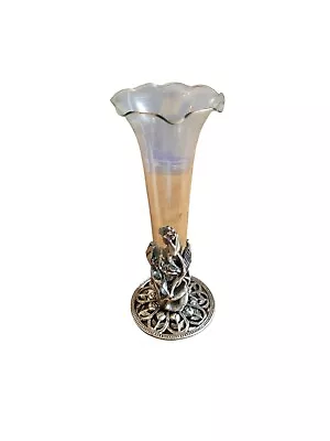 Buy Art Nouveau Metal And Glass Vase Floral Decorations #1 • 38.75£