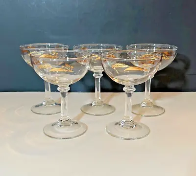 Buy 5 MCM PRAIRIE GOLD Champagne Glasses Homer Laughlin - Lifetime China 1950s Wheat • 17.32£