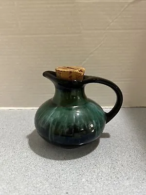 Buy BMP Blue Mountain Pottery Canada Pitcher Vase Green Black Drip Glaze 4  Tall • 12.23£