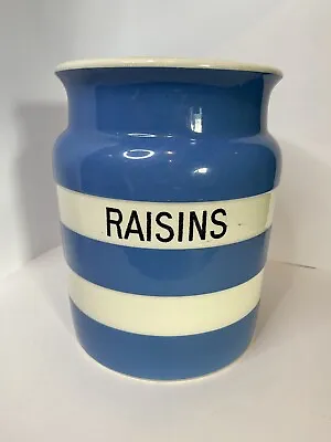 Buy Cornishware T. G. Green Pottery Blue & White Extra Large  Storage Jar - Raisins • 28£