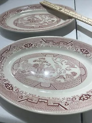 Buy 3 Vin Restaurant Ware Sterling China Wellsville OH Platter Red Willow Patte Iu • 51.97£