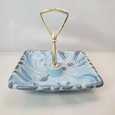 Buy Vintage Haeger Pottery Blue Gray Floral Tidbit Tray Tropical Serving Dish Bowl • 28.44£