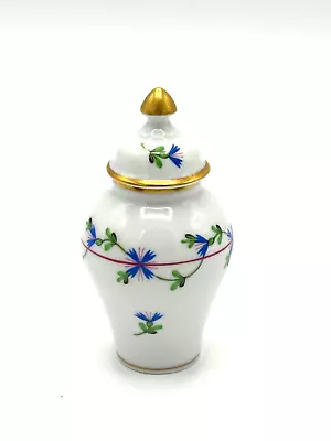 Buy Vintage Herend Blue Garland Small Covered Vase Discontinued • 90£